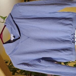 Love Glam Girl light blue hooded long sleeve crop top shirt junior size med